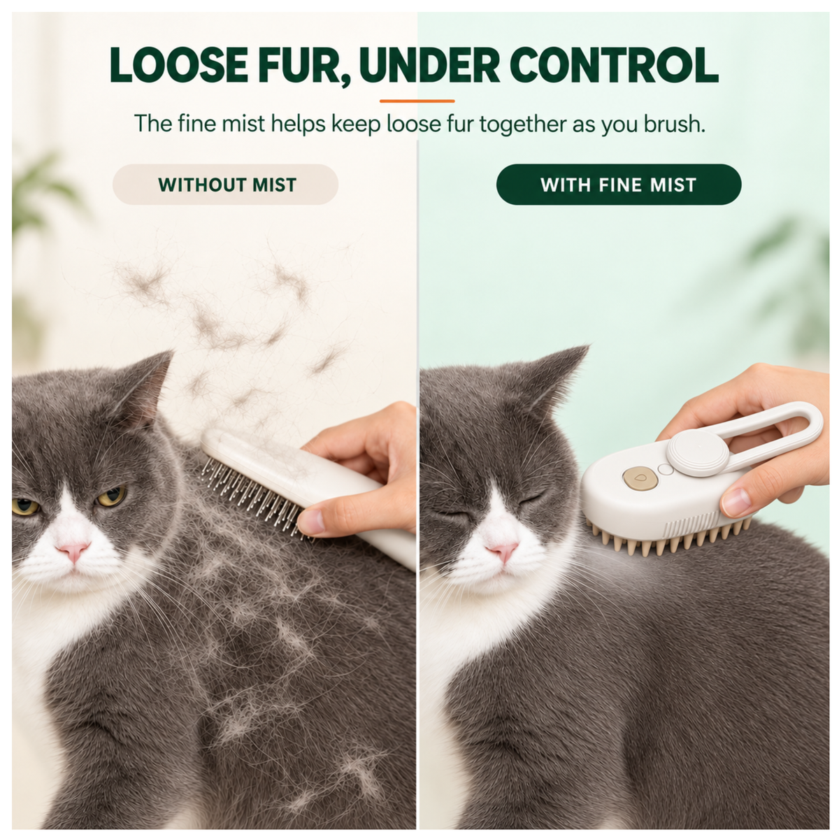 3-in-1 Grooming Brush for Cats & Dogs